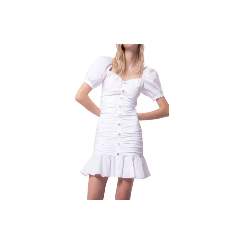 PINKO Short Sleeved Dress Women's White-1