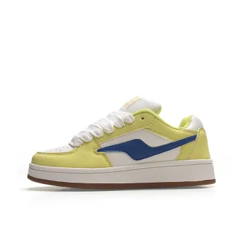 LIANGHUO Slip Resistant Cushioning Impact Resistance Wear Resistant Low Top Skateboard Shoes Women's Lemon