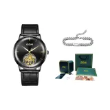 M-1268BL-1M+Cuban Bracelet+Octagonal Box