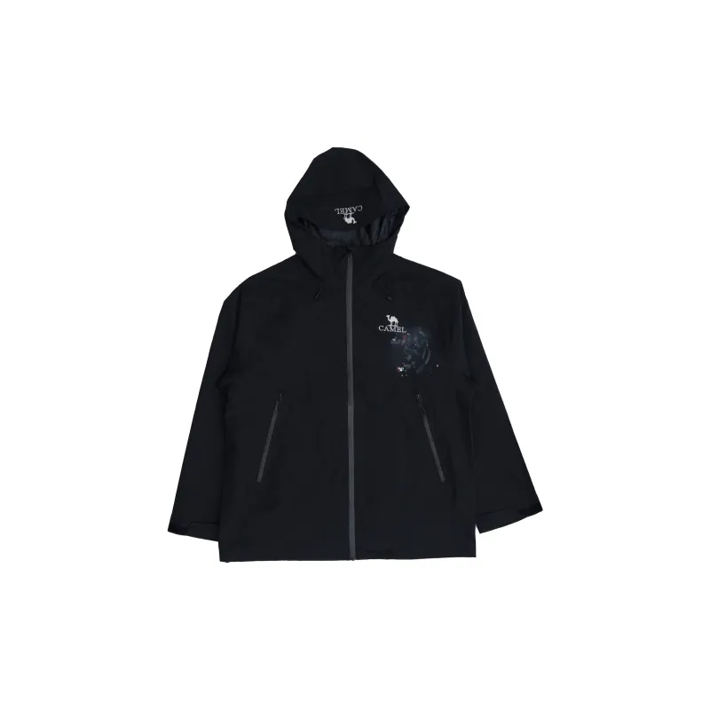 CAMEL All-weather Waterproof Breathable Wear-Resistant Lightweight Windbreaker Jacket Unisex Black-1