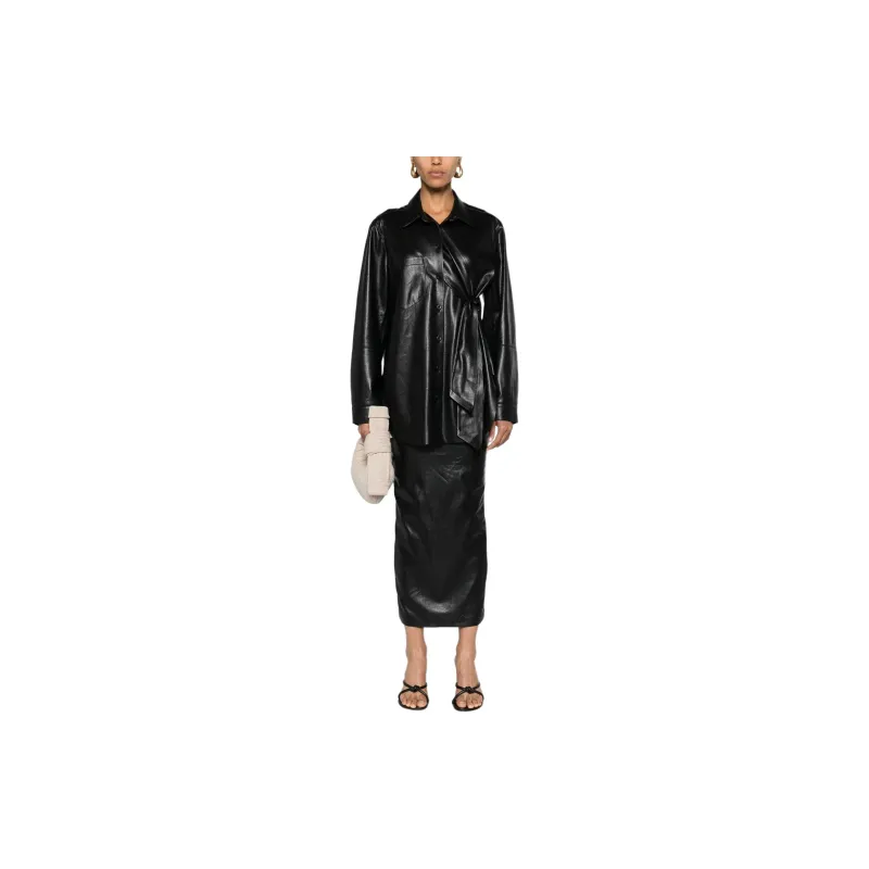 NANUSHKA Detachable straps Faux leather Shirt-1
