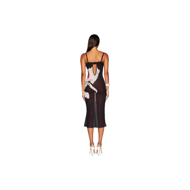 I.AM.GIA ASALIA MIDI DRESS Slip Dresses Women's Black-3