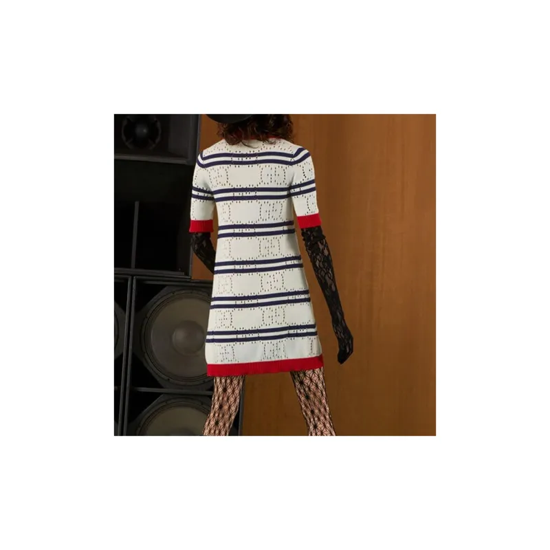 GUCCI Short-Sleeved Dresses Women's Ivory White-3