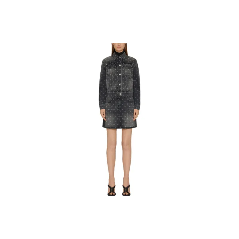 Givenchy Denim Short Skirts Women's Black-1