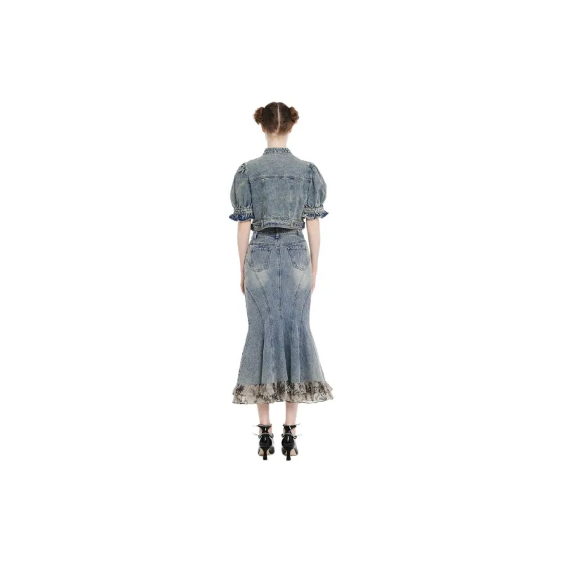 LULUALWAYS Denim Jacket Women's Blue-1