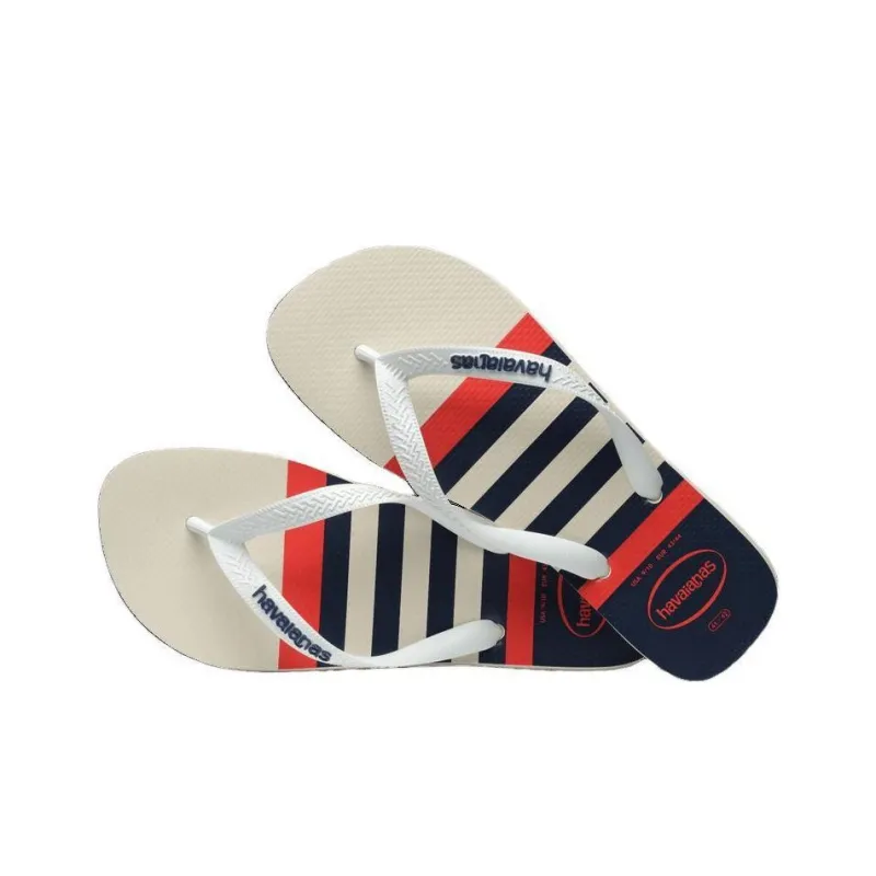 Havaianas Rubber Sole Abrasion Resistant Flip Flops Unisex White-4