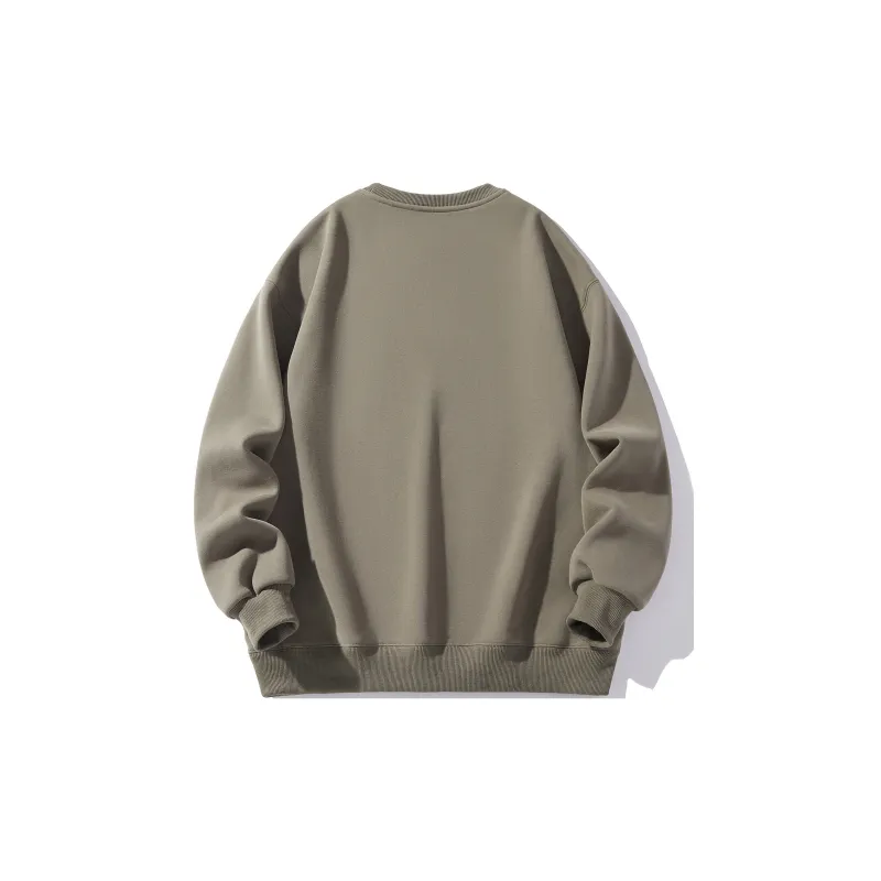 ZMOH Fleece Lined Crew Neck Sweatshirt Unisex Couple's-11
