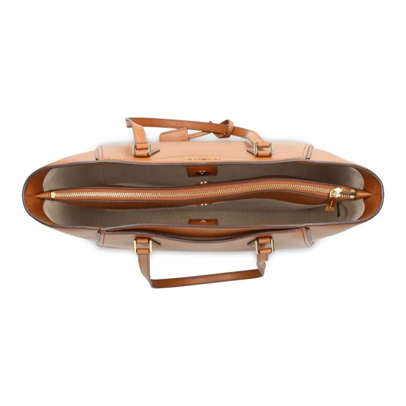 MICHAEL KORS Leather Tote Bag Shopping Bag Handbag Shoulder Bag Women's Camel Brown-3