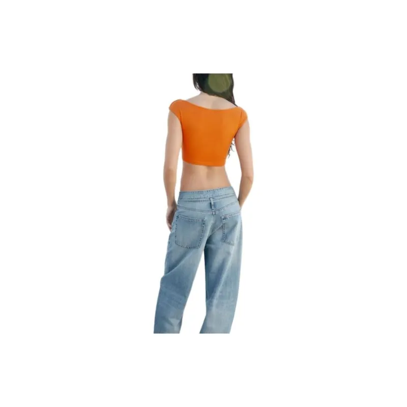 ZARA Tank Tops Women's Orange-3