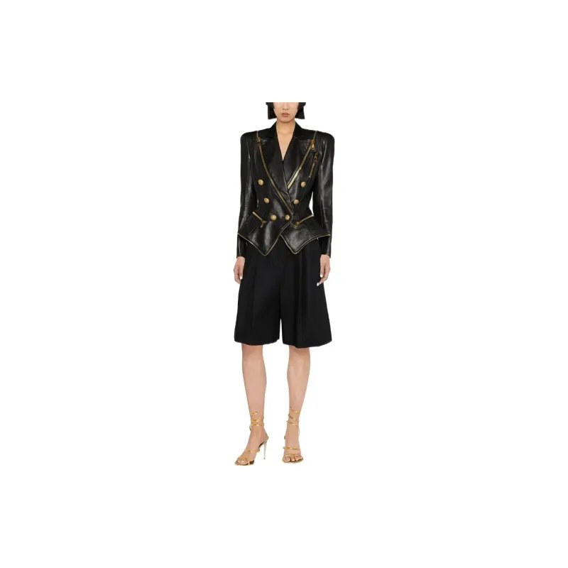 BALMAIN Double-breasted Polished-finish Jacket-1