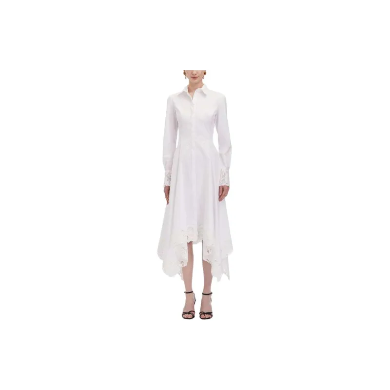 Oscar De La Renta Floral Guipure Handkerchief Dress-1