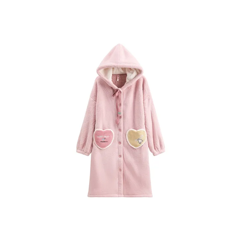 FENTENG Pajama Robe Women's Pink-0