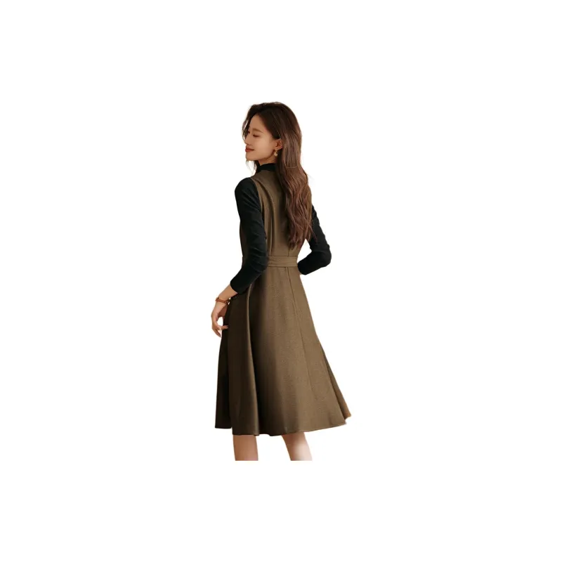 Mo Han Yi Mei Sleeveless Dress Women's Coffee-2