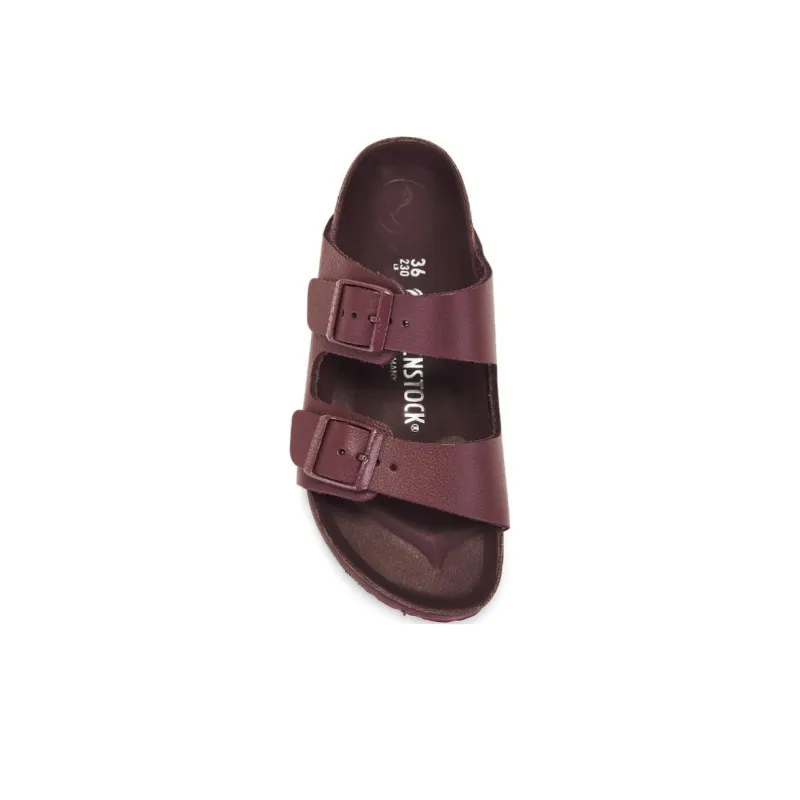 Birkenstock Rubber Sole Abrasion-Resistant Slide Slippers Women's Burgundy-4