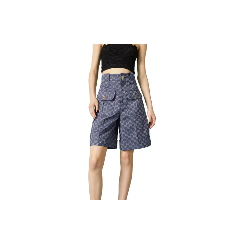 GUCCI SS23 Denim Shorts Women's Blue-2