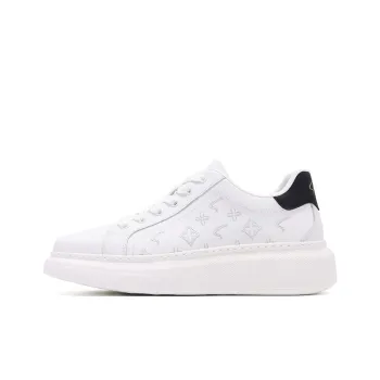 Satchi Slip Resistant Cushioning Wear Resistant Height Increasing Low Top Skateboard Shoes Men's White 4.5cm