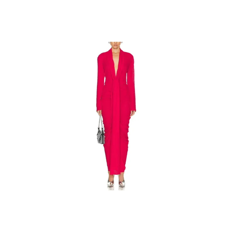 GIVENCHY Long-Sleeved Dresses Women's Red-1