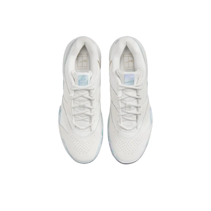 Nike Court Lite 4 Premium Leather Summit White Phantom Denim Turquoise Hemp-3