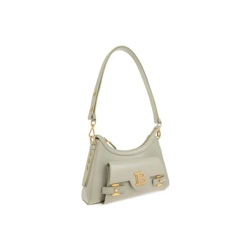 BALMAIN Leather Handbag Shoulder Bag Women's Green-1