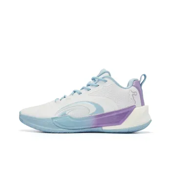 QIAODAN Battle Sword 7 TEAM Cushioning Anti Slip And Wear Resistant Low Top Basketball Shoes Men's White Blue Purple