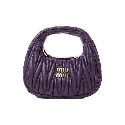 MIU MIU Nappa Leather Handbag Mini Women's Purple