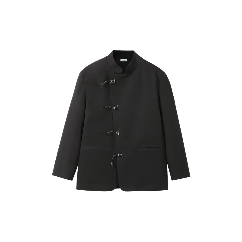 FONDLOOK Jackets Unisex Black-1