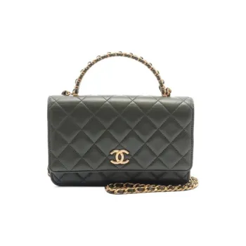 CHANEL Lambskin Shoulder Bag, Crossbody Bag, Wallet Women's Brown
