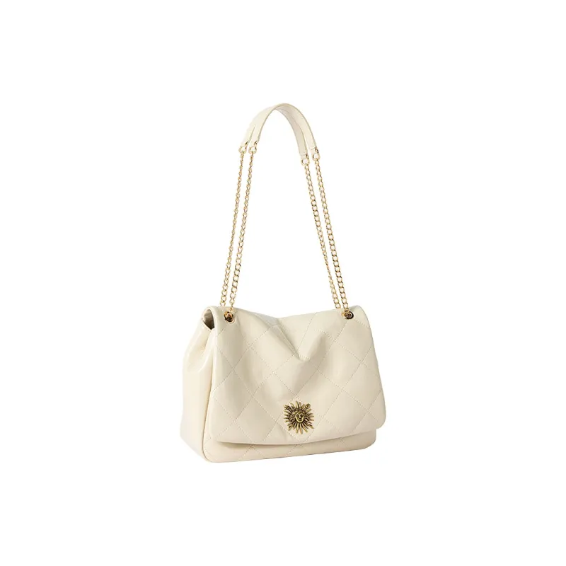 VANESSA HOGAN Cow Leather Shoulder Bag Women's Ecru/Black-6