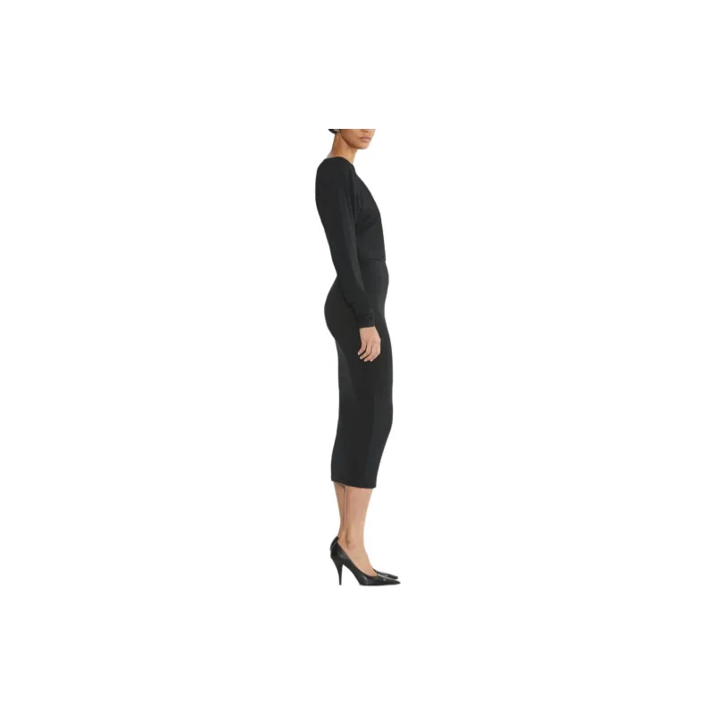 ARITZIA Babaton Cote Dress Long-Sleeved Dresses Women's BLACK/Black-4