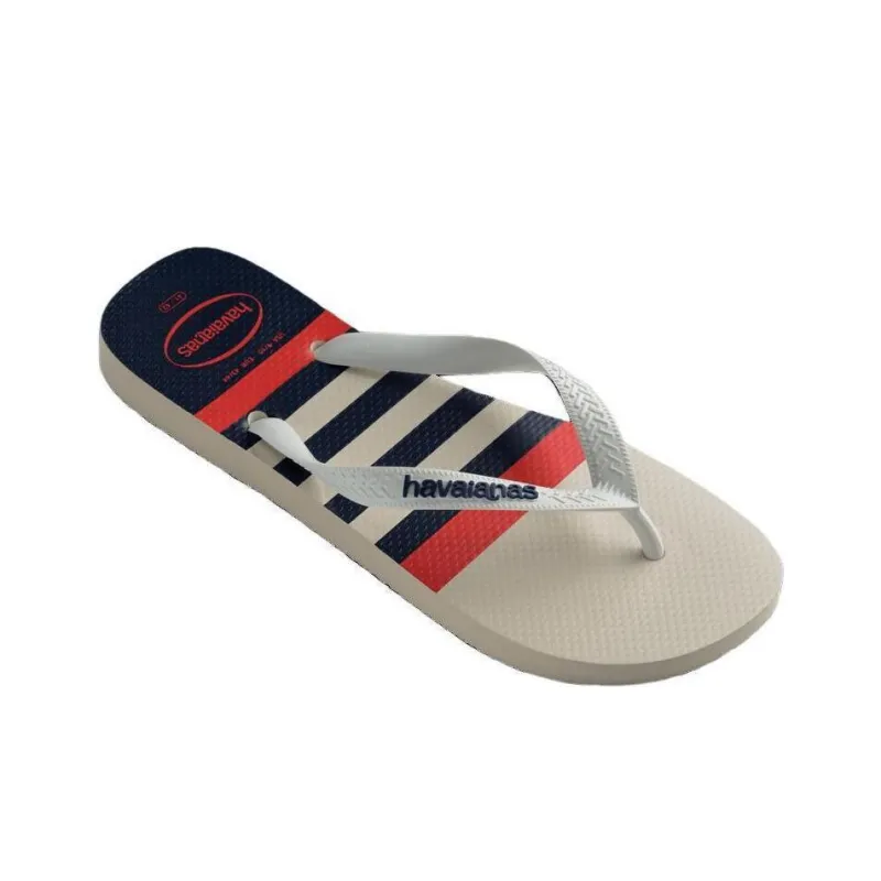 Havaianas Rubber Sole Abrasion Resistant Flip Flops Unisex White-2