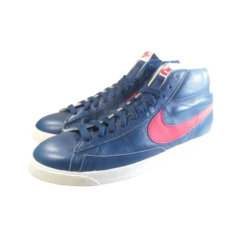 Nike Blazer High Anti-Slip Wear-Resistant Mid-Top Skateboard Shoes Unisex Blue-1