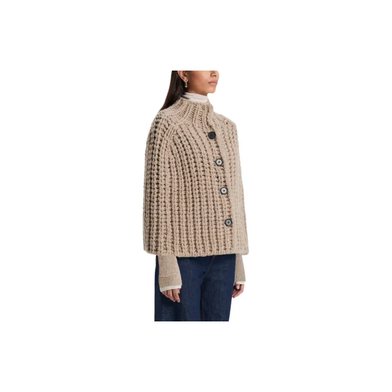 SCANLAN THEODORE Handknit Cape Cloaks Women's Taupe/Taupe-3