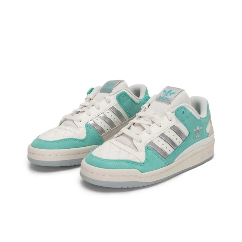 Adidas Originals FORUM Low Top Skateboard Shoes Women's White Green-2
