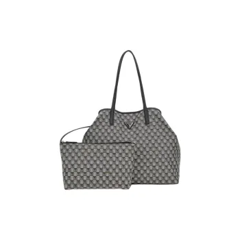 GUESS Polyurethane Tote Bag Shopping Bag Shoulder Bag Handbag Women's Black Multicolor