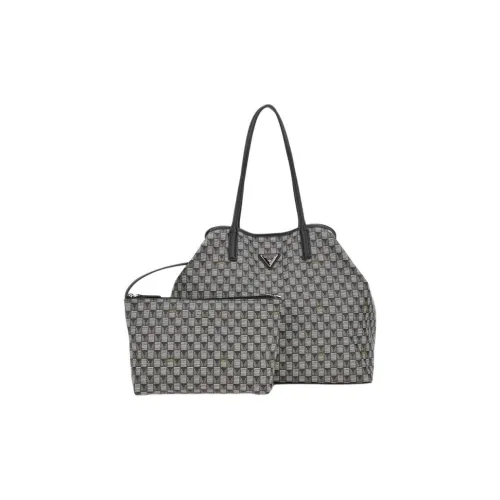 GUESS Polyurethane Tote Bag Shopping Bag Shoulder Bag Handbag Women's Black Multicolor