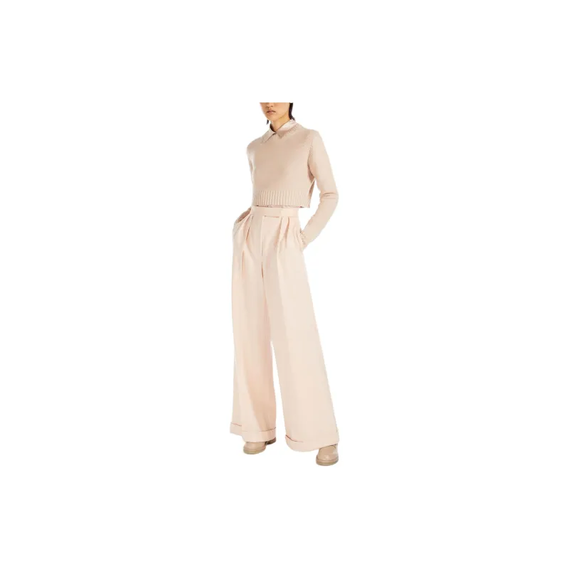 MaxMara Kaya Collection Cropped Cashmere Jumper Sweater Women's Pink-1