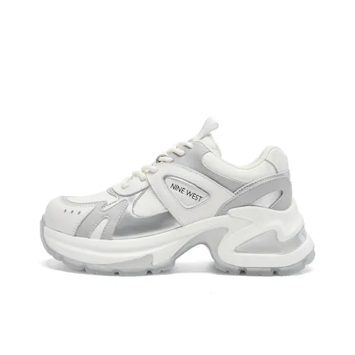 NINI WEST Chunky Sneakers Women's Low-Top Off-White Gray