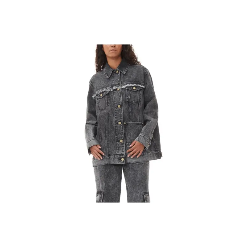 GANNI Buttoned Denim Jacket-4