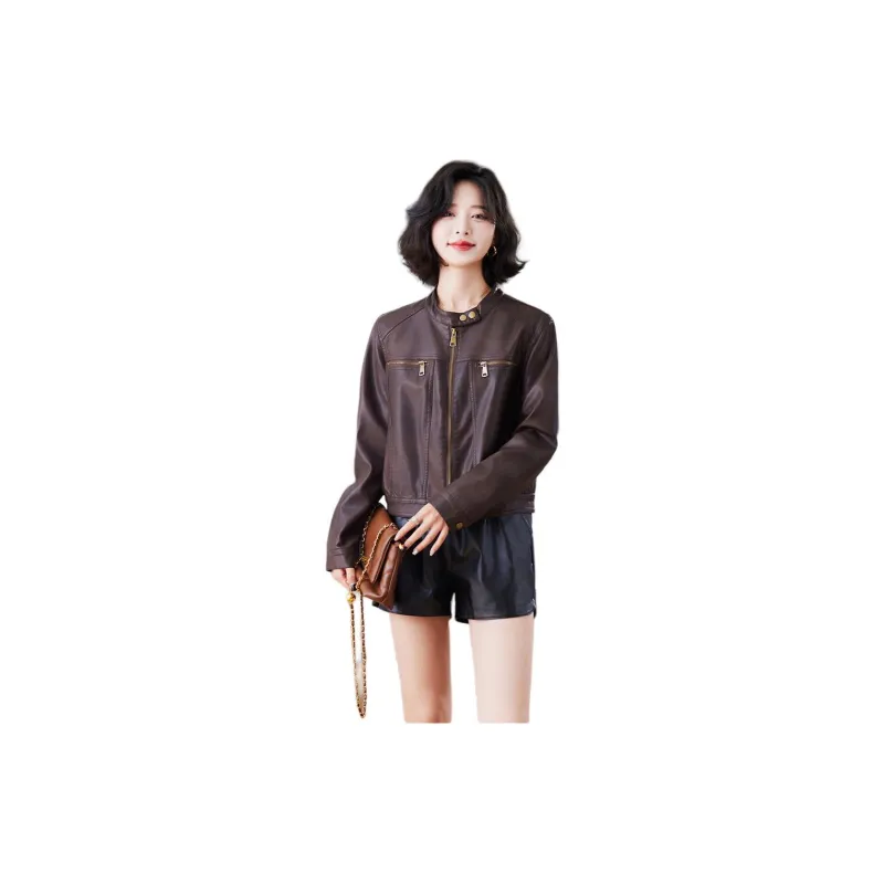 Yi Mengyuan Leather Jacket Women's-5
