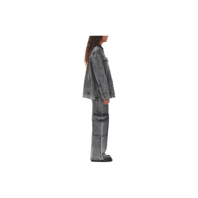 GANNI Buttoned Denim Jacket-3