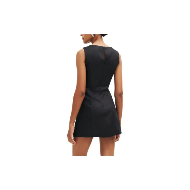 REFORMATION Petites Citron Linen Dress Sleeveless Dress Women's Black-2