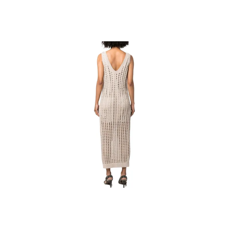 Brunello Cucinelli Sleeveless Dresses Women's Brown-2