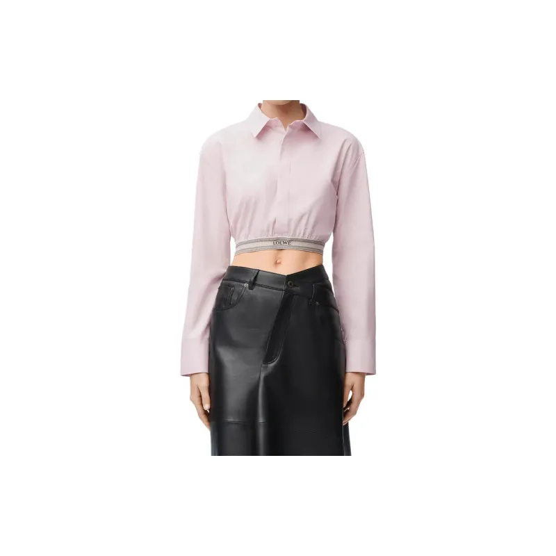 LOEWE Cropped Shirt 'Baby Light Pink'-2