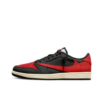 Travis Scott X JORDAN Air JORDAN 1 Vintage Basketball Shoes Unisex Low Top Black Red