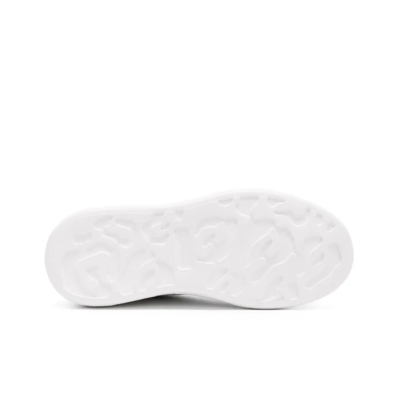 Satchi Slip Resistant Cushioning, Abrasion Resistant, Height Increasing Low Top Skateboard Shoes Men's White 4.5cm-5