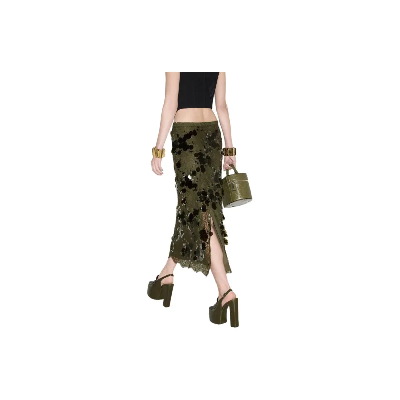 GUCCI Laced All Over Sequinned Skirt-5