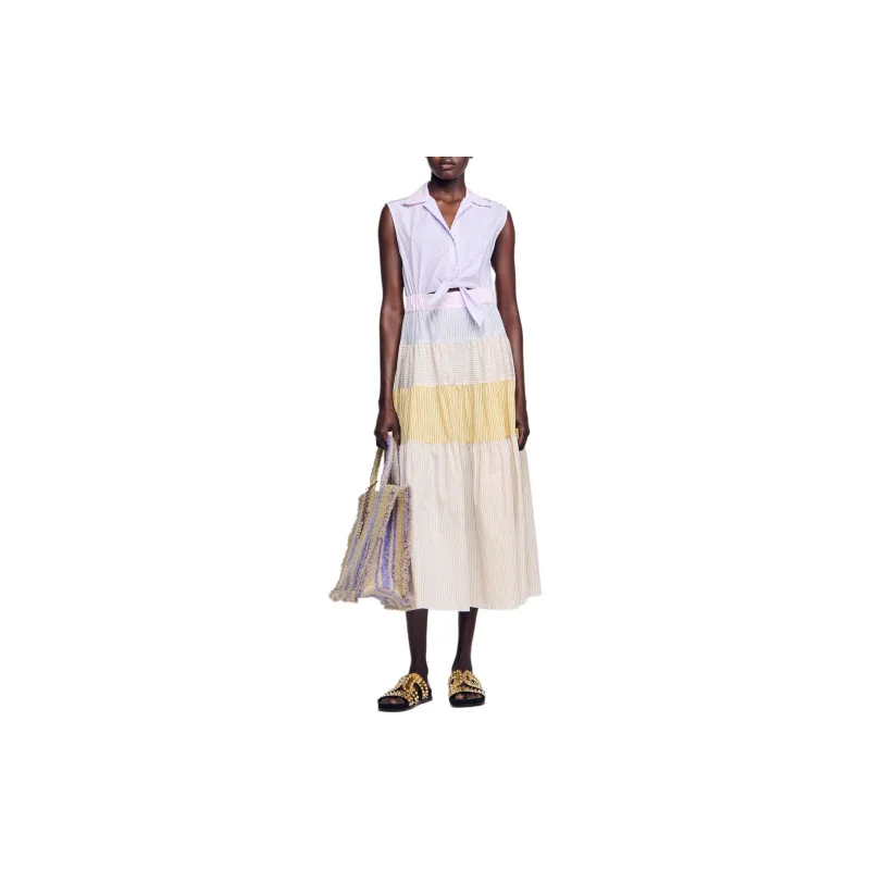 Sandro Striped Cotton Shirtdress-1