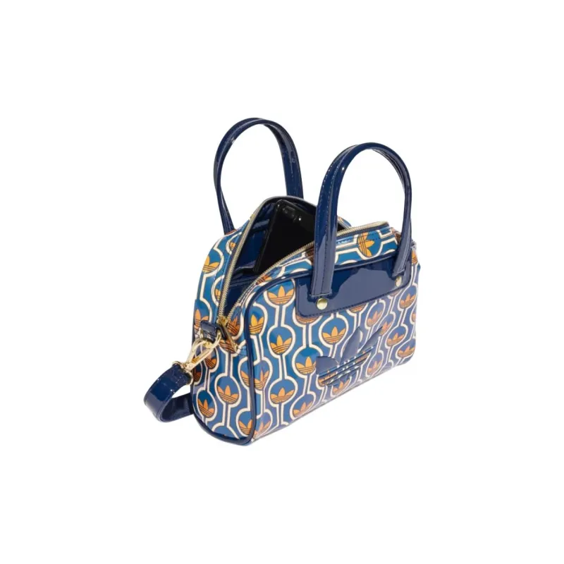 Adidas PU Bowling Bag, Shoulder Bag, Crossbody Bag, Handbag Mini Women's Blue & Yellow-2