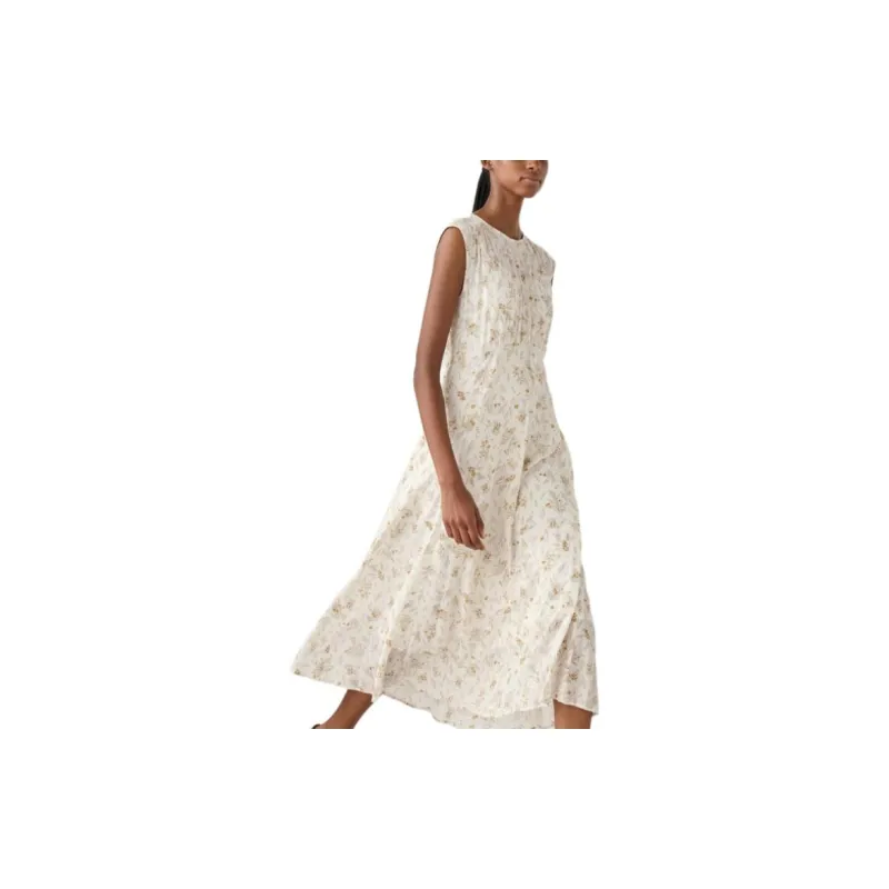 UNIQLO Sleeveless Dresses Women's White-1