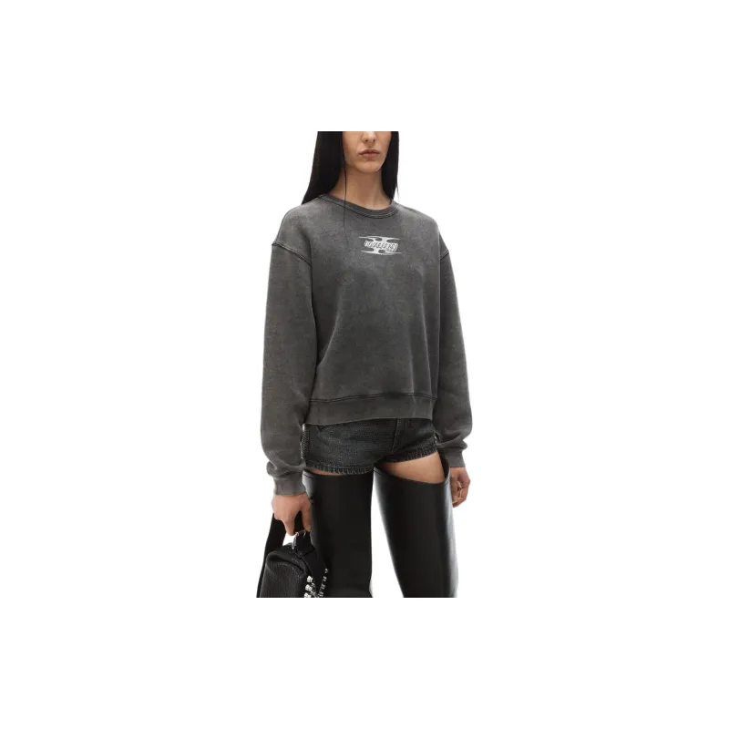 Alexander Wang Blade Logo Crewneck Washed Cedar-4